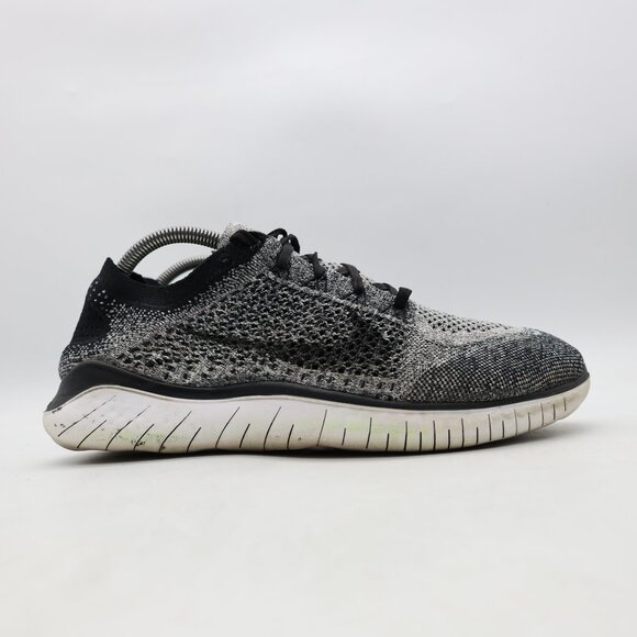 Nike Free RN Flyknit Shoes Men's 10.5 Oreo White Black Running Comfort Walking - Picture 1 of 10